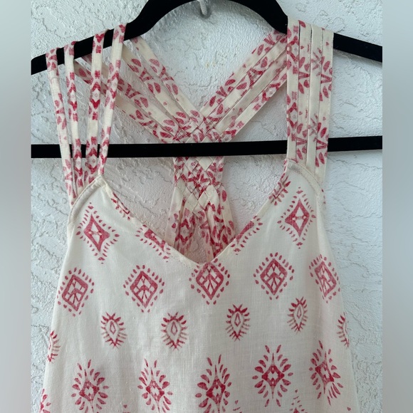 Artisan NY Linen Midi High Low Sundress Geo Aztec Sleeveless Small - Picture 5 of 9